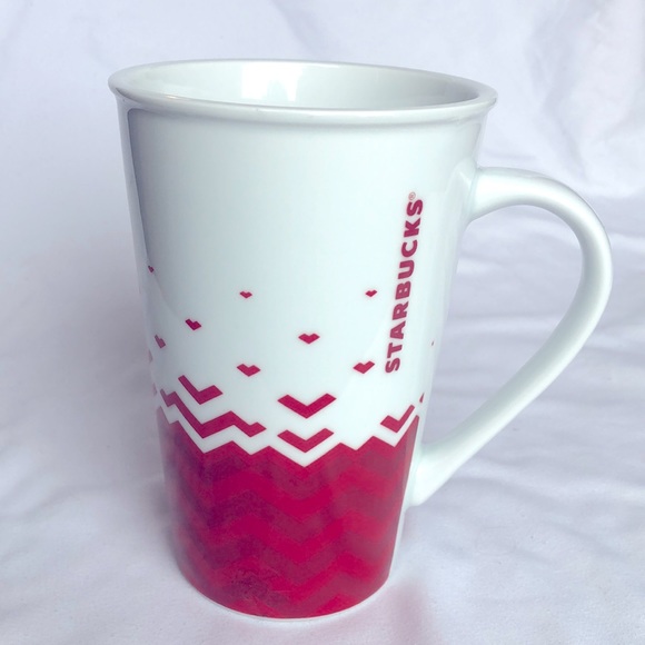Starbucks 22 Ounce Valentine Chevron hearts coffee cup 2013 - Picture 1 of 6
